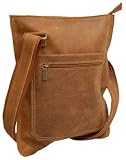 David King Distressed Leather Cross Body Bag British Tan