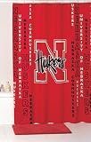 Nebraska Cornhuskers Bathroom Shower Curtain NCAA College Athletics