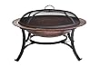 CobraCo FB6132 Round Cast Iron Copper Finish Fire Bowl with Screen and Cover