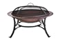 CobraCo FB6132 Round Cast Iron Copper Finish Fire Pit Bowl with Screen and Cover