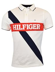 Apparel: Tommy Hilfiger Mens Custom Fit Pieced Polo Shirt - XL - White