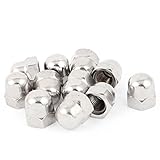 uxcell　キャップナット　六角キャップナット　どんぐりのヘッド　ラウンド　304ステンレス鋼　シルバートーン　M16　10個