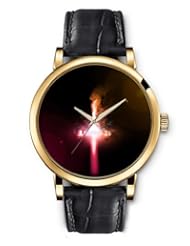 SPRAWL Aanalog Fashion Series Gold Ladies Watches of Genuine Black Leather Strap,Unique Wrist Watch for Women Girls Designed with burning Flame