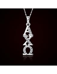 Alpha Chi Omega Vertical Silver Lavalier (ACO-P001)