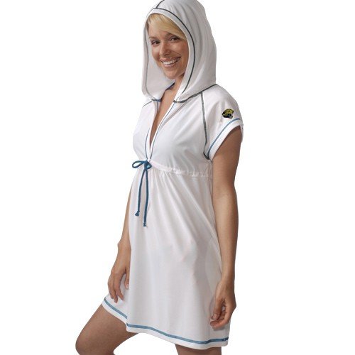 Jacksonville Jaguars Ladies White Hooded Cover Up Dress (Medium)