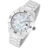 Oniss #ON8205-L7 Women's Diamond Marker White Ceramic Watch