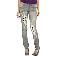 Mossimo Supply Co. Juniors Skinny Denim Jeans w/ Plaid - Grey Wash
