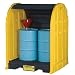 Justrite 28676 EcoPolyBlend 79 Gallon, 60.75" x 68.50" x 75.25" (LXWXH), 5000 lbs Load Capacity 4 Drum Outdoor Drum Sheds