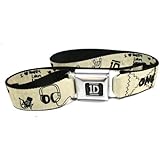 One Direction I Heart 1D Cream Seatbelt Belt