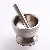Bekith Brushed Stainless Steel Mortar and Pestle / Spice Grinder / Molcajete