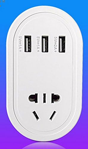 "RNAi" Intelligent Battery Charger and Power Extension Cord with Three (2.1A; 1.0A; 1.0A) USB outputs (RNAi-805)