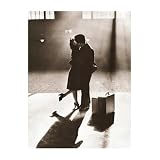 Professionally Framed Eternal Kiss (Romantic) Art Print Poster - 11x14 with RichAndFramous Black Wood Frame