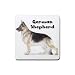 German Shepherd Rubber Square Coaster (4 pack)