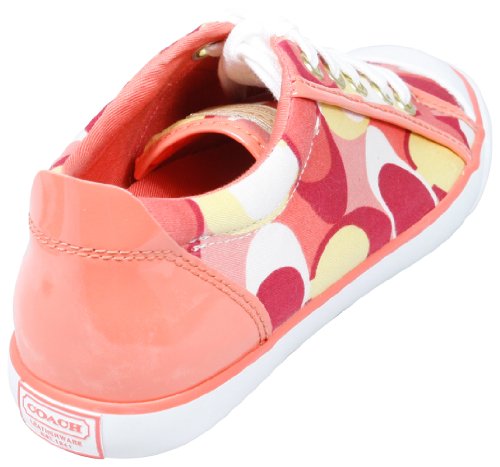 Coach Barrett Sneakers Coral Pink Op Art Tennis Shoes