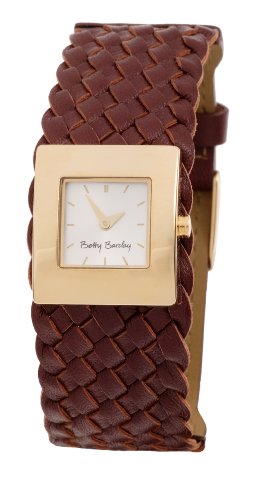 Betty Barclay  PVD Gold Ladies brown leather strap watch