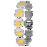 Invicta Men's Elements Collection Brushed Stainless Steel Link with Polished Gold Tone Center Bracelet #5961