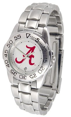 Alabama Crimson Tide Suntime Ladies Sports Watch w/ Steel Band - NCAA College Athletics