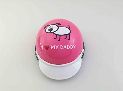 Helmet for Biker Dogs, Cats and Small Pets, Costume, Pet Accessory - I Love My Daddy-pink