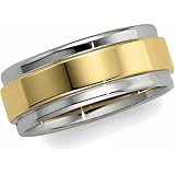 14K Two-Tone Gold Comfort Fit Wedding Band For Men and Women - Size 8