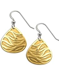 14K Yellow Gold Western Range Fish Run Earrings. Made in USA.