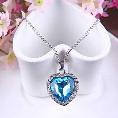 Lucky jewelry brand Blue Heart of Ocean Titanic Crystal Necklace Pendant with Chain