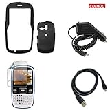 Samsung R350/351 Combo Rubber Feel Black Protective Case Faceplate Cover +  ....