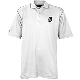 Antigua Detroit Tigers White Strive Performance Polo