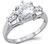 Solid 14k White Gold Round Solitaire CZ Cubic Zirconia Engagement Ring New 1.5 ct