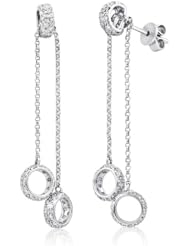 14k WHITE GOLD WOMENS EARRING LE-3983 DIAMOND 0.42CT TW