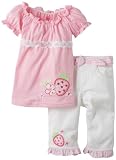 Young Hearts Baby-Girls Infant 2 Piece Strawberry Twill Capri Set