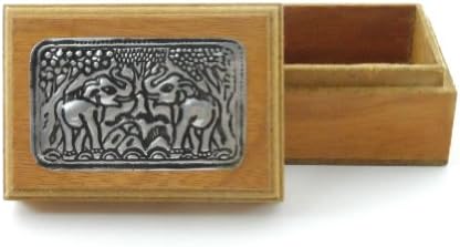 Beautiful Teak Wood , Jewelry Box,name Card Box,elephant Silverthai Handcraft