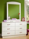 Logik Collection Double Dresser with Mirror in Pure White Finish By South Shore Furniture