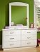 Logik Collection Double Dresser with Mirror in Pure White Finish By South Shore Furniture