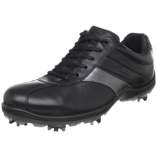 ECCO Men's Casual Cool II Gore-Tex Golf Shoe,Black/Buffed Silver/Black,41 EU/7-7.5 M US