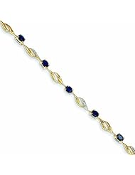 2.3 Carat 14K Gold Diamond and Sapphire Oval Bracelet
