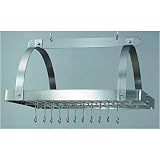 30 x 20 Satin Nickel Pot Rack w/Grid and 24 Hooks