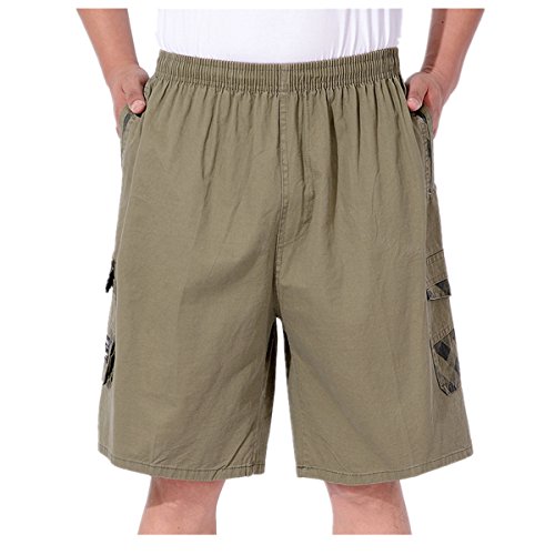 Season Show Mens Shorts Lightweight Elastic Waist Cotton Cargo Shorts Pants