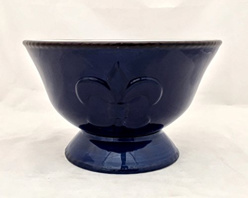 Tuscany Fleur De Lis Pedestal Fruit Bowl Color: Blue