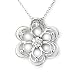 Sterling Silver CZ Necklaces - Flower - Chain: 17"/ Height: 21mm