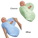 Kiddopotamus Cotton Knit SwaddleMe Adjustable Infant Wrap Pack Combo Blue Green Small