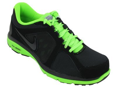 Nike Men's NIKE DUAL FUSION RUN SHLD RUNNING SHOES 8.5 Men US (BLACK/ANTHRACITE/ELCTRC GREEN) On Sale