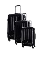 Platinium Set de 3 trolleys semirrígidos Barking (Negro)