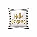 Hatop Gold Glitter Stripes Square Throw Pillow Case Cushion Cover Home Decor
