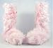 Super Furry Boots with Glitter Hearts & Ties White or Pink