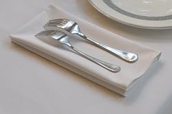20 in by 20 in White Napkins Heavy Woven Polyester - Commercial Grade (12 Pack)