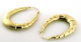 9ct ER403 Fancy Oval Creole Earrings
