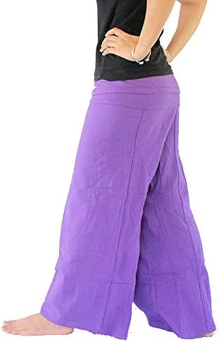 Beautiful Purple Color Yoga Pants Thai Fisherman Trousers Cotton Drill Free Size