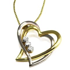 Goldmaid Damen-Collier Herzen 585 Bicolor 3 Diamanten 0,03ct He C08GW