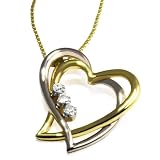 Goldmaid Damen-Collier Herzen 585 Bicolor 3 Diamanten 0,03ct He C08GW