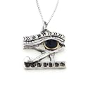 Boxed Egyptian Eye of HORUS Silver-Tone Pewter Pendant Necklace